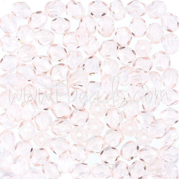 Vente en gros Perles facettes de boheme rosaline 4mm (100)