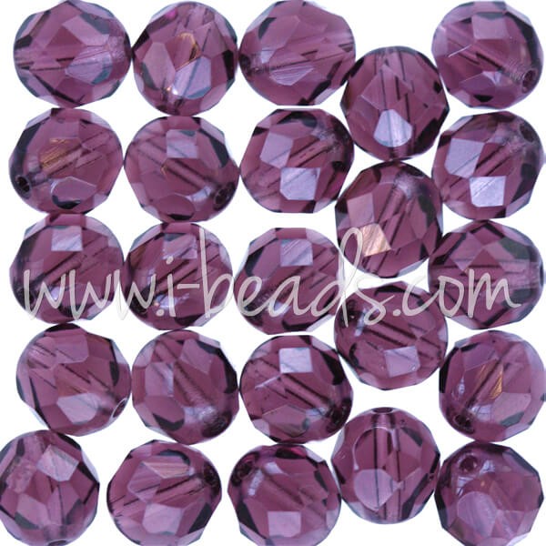 Vente au détail Perles facettes de bohàÂ¨me amethyst 8mm (25)