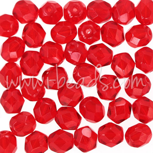 Acheter Perles facettes de bohàÂ¨me siam ruby 6mm (50)