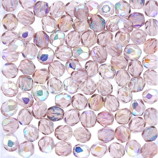 Vente Perles facettes de bohàÂ¨me light amethyst ab 4mm (100)