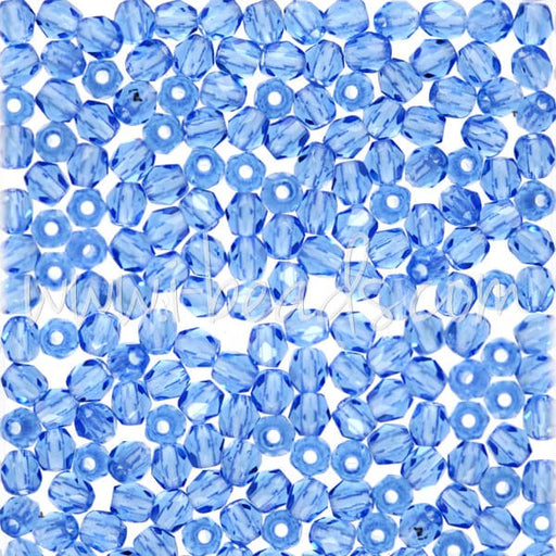 Vente Perles facettes de bohàÂ¨me sapphire 3mm (50)