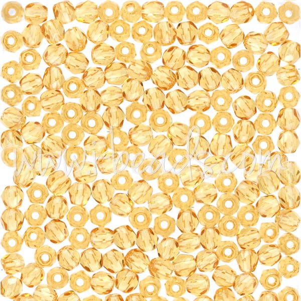 Acheter au détail Perles facettes de bohàÂ¨me medium topaz 3mm (50)