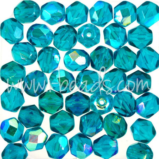 Creez Perles facettes de bohàÂ¨me teal ab 6mm (50)