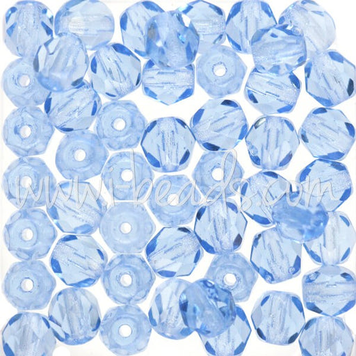 Achat Perles facettes de boheme light sapphire 6mm (50)