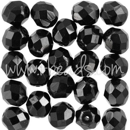 Achat Perles facettes de boheme jet 8mm (25)