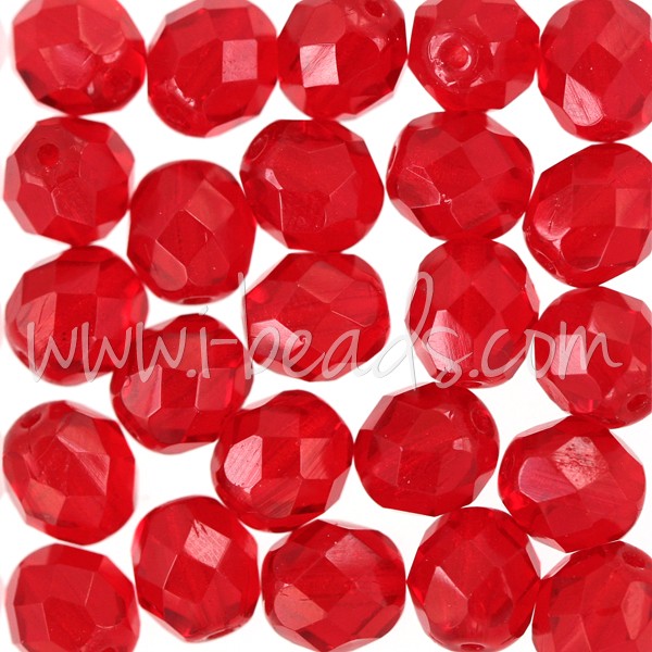 Achat Perles facettes de bohàÂ¨me siam ruby 8mm (25)