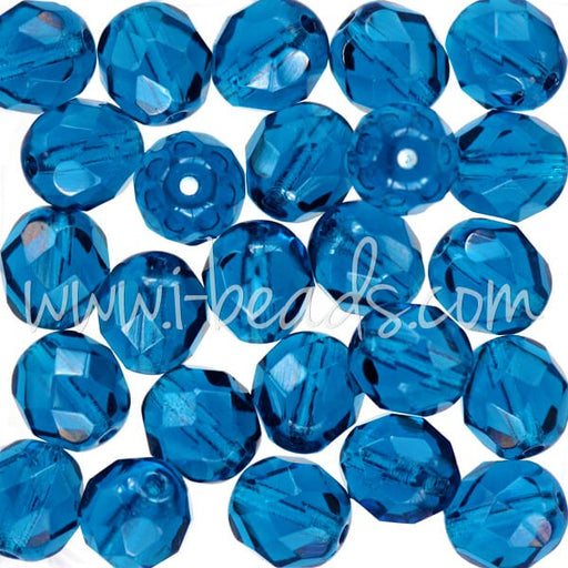 Achat Perles facettes de boheme capri blue 8mm (25)