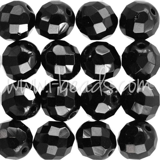 Achat Perles facettes de boheme jet 10mm (25)