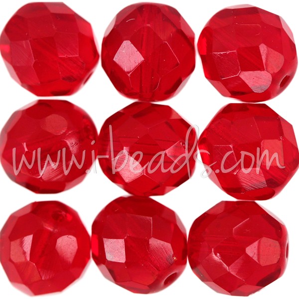 Vente au détail Perles facettes de bohàÂ¨me siam ruby 12mm (6)