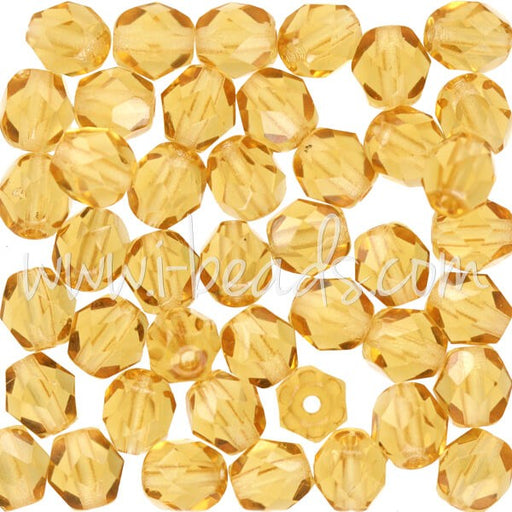 Achat Perles facettes de bohàÂ¨me medium topaz 6mm (50)