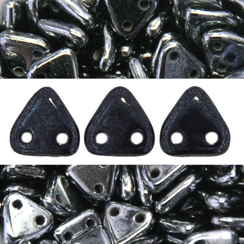 Achat Perles 2 trous CzechMates triangle hematite 6mm (10g)