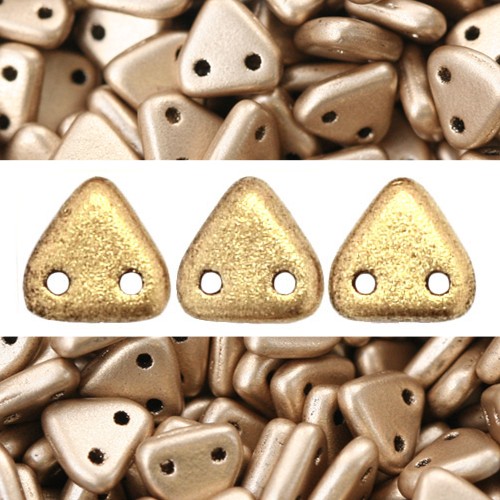 Vente Perles 2 trous CzechMates triangle Matte Metallic Flax 6mm (10g)