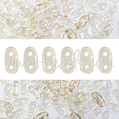 Acheter Perles 2 trous CzechMates Bar 2x6mm Luster Transparent Champagne (10g)