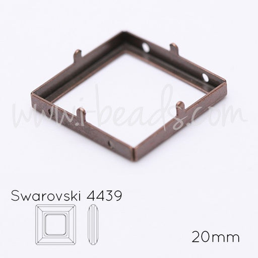 Serti à coudre pour Cristal 4439 cosmic square 20mm cuivre (1) - LaMercerieDesCopines