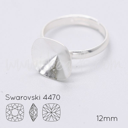 Serti à coller bague ajustable pour Cristal 4470 12mm argenté (1) - LaMercerieDesCopines