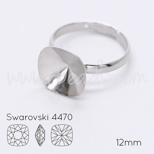 Serti à coller bague ajustable pour Cristal 4470 12mm rhodium (1) - LaMercerieDesCopines