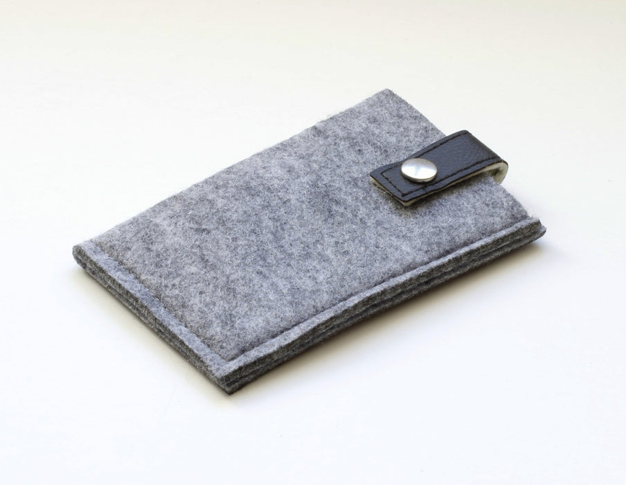 Vente au détail Housse smartphone feutrine Gris souris Personnalisable