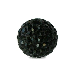 Achat Perle style shamballa ronde deluxe jet 6mm (1)