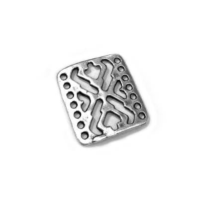 Acheter en gros Connecteur ajouré laiton Argent Antique multirangs 18x16mm (àËœ 1.2mm) (1)