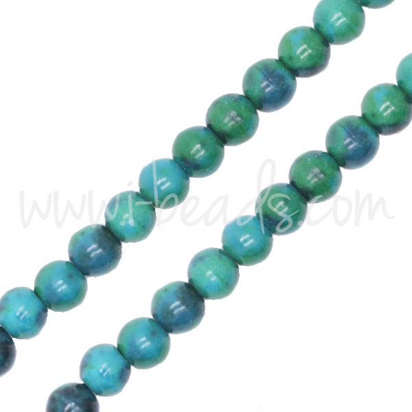 Acheter Perles rondes Azurite Chrysocolle 4mm sur fil (1)