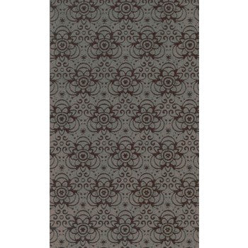 Achat Suédine motif fleurs Executive Grey 10x21.5cm (1)