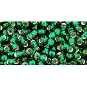 Achat cc36 - perles de rocaille Toho 8/0 silver lined green emerald (10g)