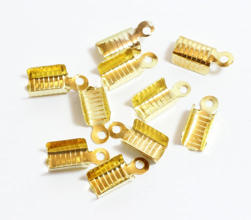 Achat Lot 10 Attaches - Embouts cordon Doré - 12x5mm