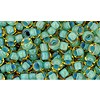 Achat cc952 - perles de rocaille Toho 8/0 rainbow light topaz/sea foam lined (10g)