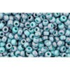 Achat cc1206 - perles de rocaille Toho 11/0 marbled opaque turquoise/ amethyst (10g)