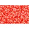 Vente cc964 perles de rocaille Toho 11/0 crystal/ dark coral lined (10g)