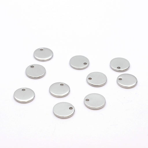 Achat en gros perles plates x10 rondes 8x1mm Acier Inoxydable Apprèts bijoux