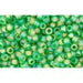 Vente au détail cc167f perles de rocaille Toho 11/0 transparent rainbow frosted peridot (10g)