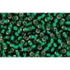 Achat cc36 - perles de rocaille Toho 11/0 silver lined green emerald (10g)