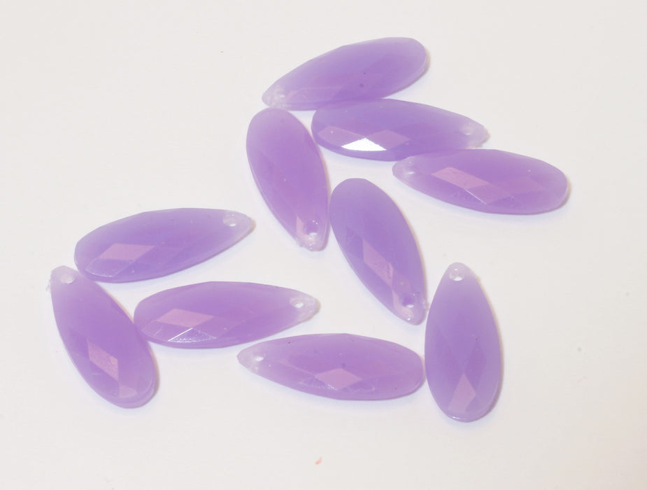 Vente au détail x10 perles larmes violettes à facettes en acrylique