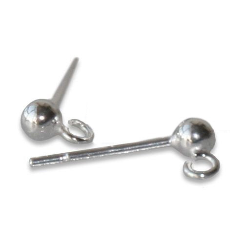 Achat Clou d&#39;oreilles bille 3mm avec anneau argent 925 (2)