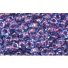 Achat cc252 - perles de rocaille Toho 6/0 inside colour aqua/purple lined (10g)