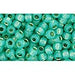 Vente au détail cc2119 perles de rocaille Toho 8/0 silver lined milky dark peridot (10g)