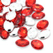 Creez Lot de 10 strass ovales à facettes rouges