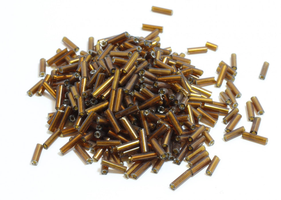 Creez Lot de 15g perles en verre tubes café 7x2mm