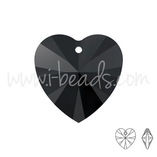 pendentif coeur Cristal jet 10mm (2) - LaMercerieDesCopines