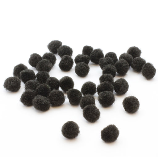 Achat pompons ronds noirs x40 en laine 10mm - A coudre comme à coller