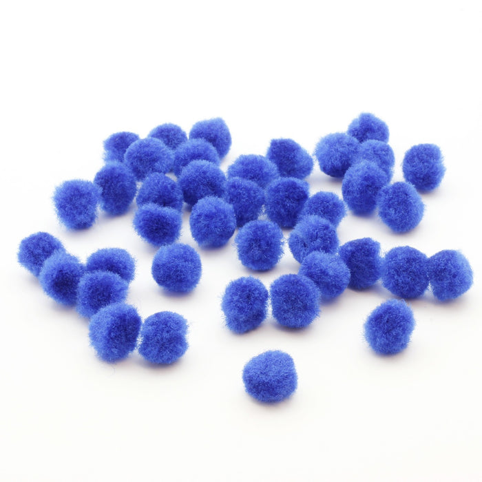 Achat au détail pompons ronds bleus x40 en laine 10mm A coudre comme à coller