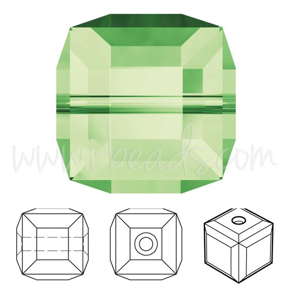 Acheter au détail Perles cube Cristal peridot 8mm (2)