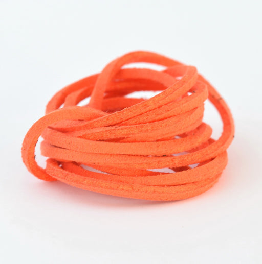 Vente en gros suédine orange fluo 2 mm cordon suédine au mètre