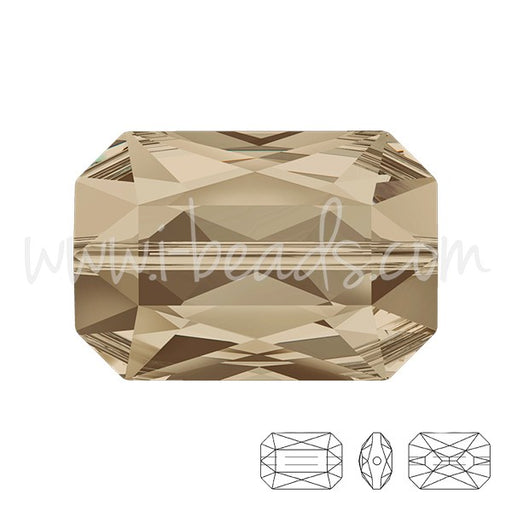 Perle Cristal 5515 Emerald cut smoky quartz 18x12mm (1) - LaMercerieDesCopines