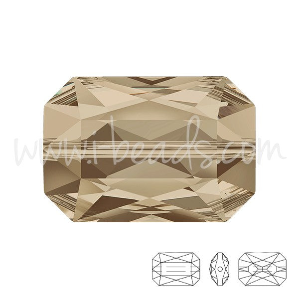 Perle Cristal 5515 Emerald cut smoky quartz 18x12mm (1) - LaMercerieDesCopines