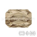 Perle Cristal 5515 Emerald cut smoky quartz 18x12mm (1) - LaMercerieDesCopines