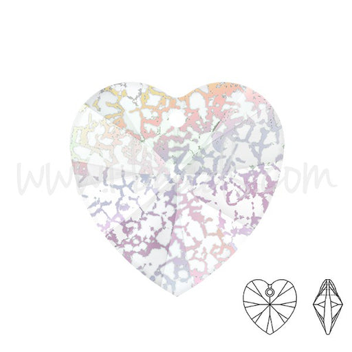 Pendentif coeur Cristal 6228 crystal white patina effect 10mm (1) - LaMercerieDesCopines