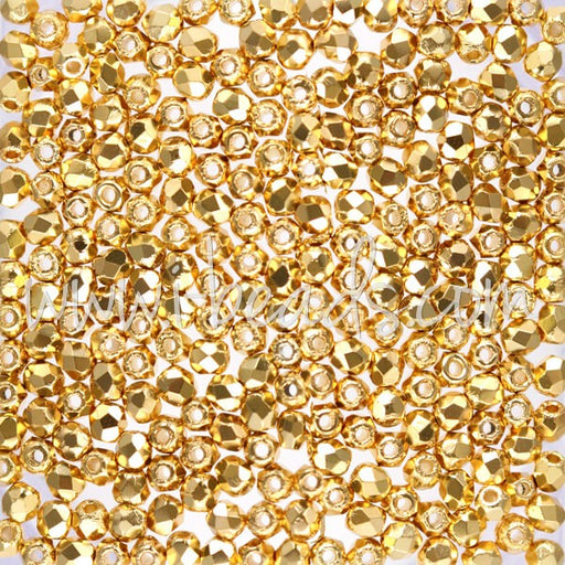 Creez Perles facettes de boheme gold plated 24K 2mm (50)