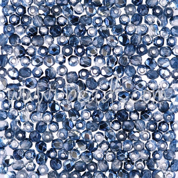 Creez Perles facettes de boheme mirror denim 2mm (50)